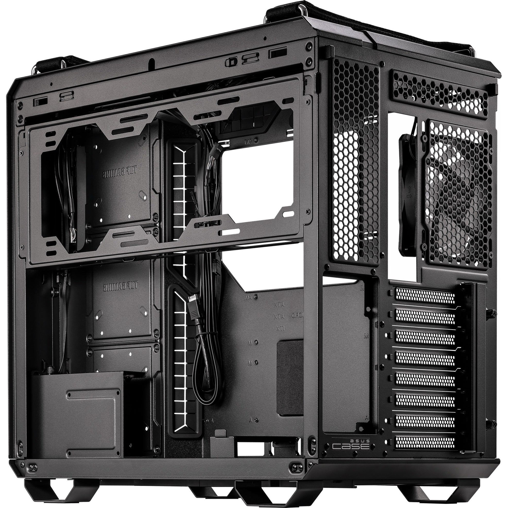 Asus tuf gaming gt502 plus midi tower behuizing (zwart | 2x usb-a | 1x usb-c | tempered glass)