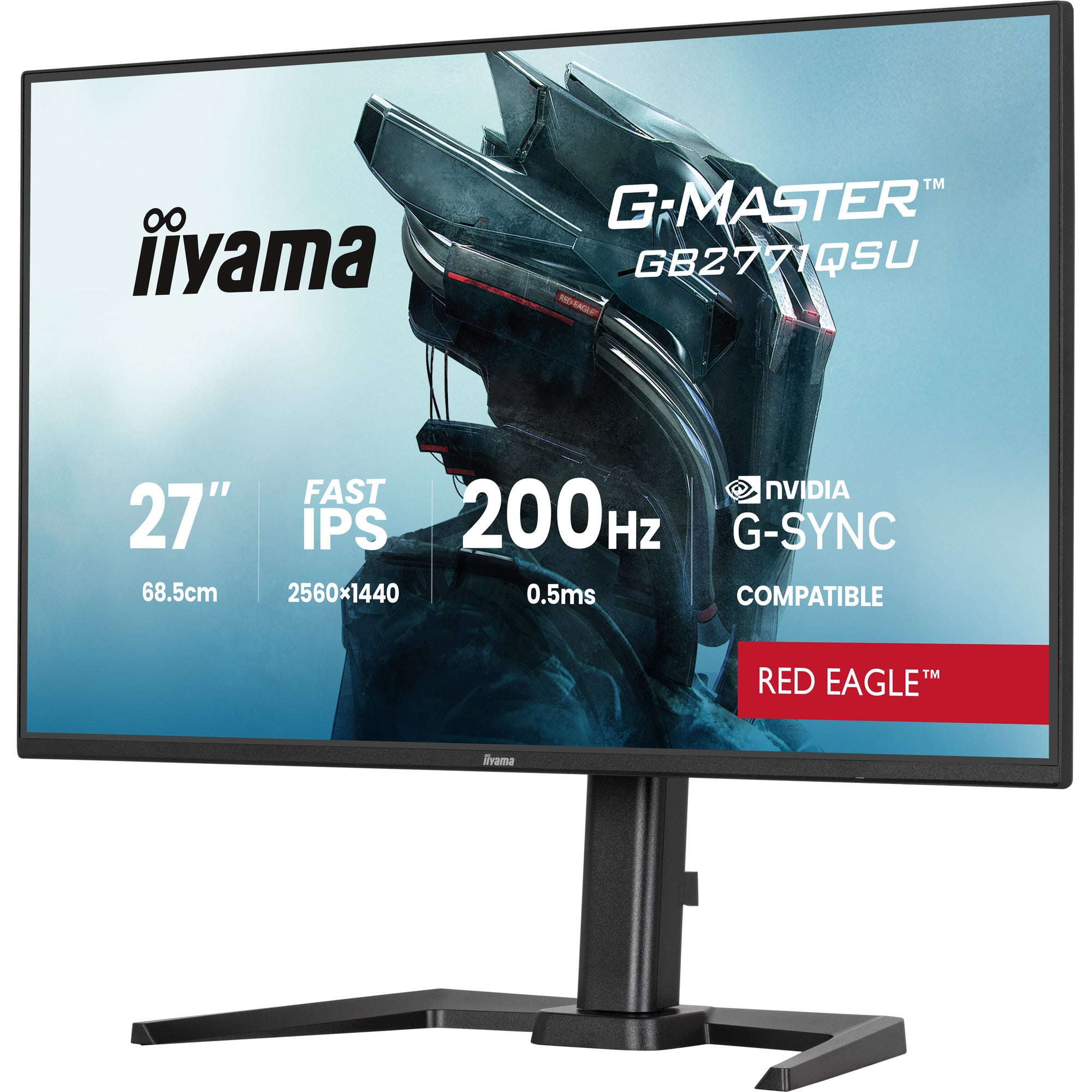 Iiyama g-master red eagle gb2771qsu-b1 27 gaming monitor (zwart, 2x hdmi, displayport, 2x usb-a, 2x usb-c, 200 hz)