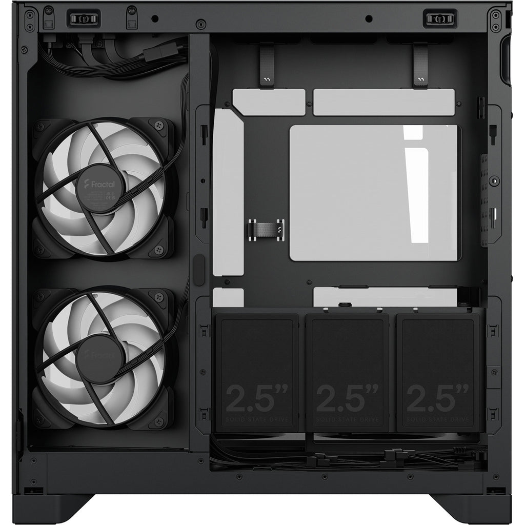 Fractal design pop 2 vision rgb midi tower behuizing (zwart | 1x usb-a | 1x usb-c | rgb | tempered glass)