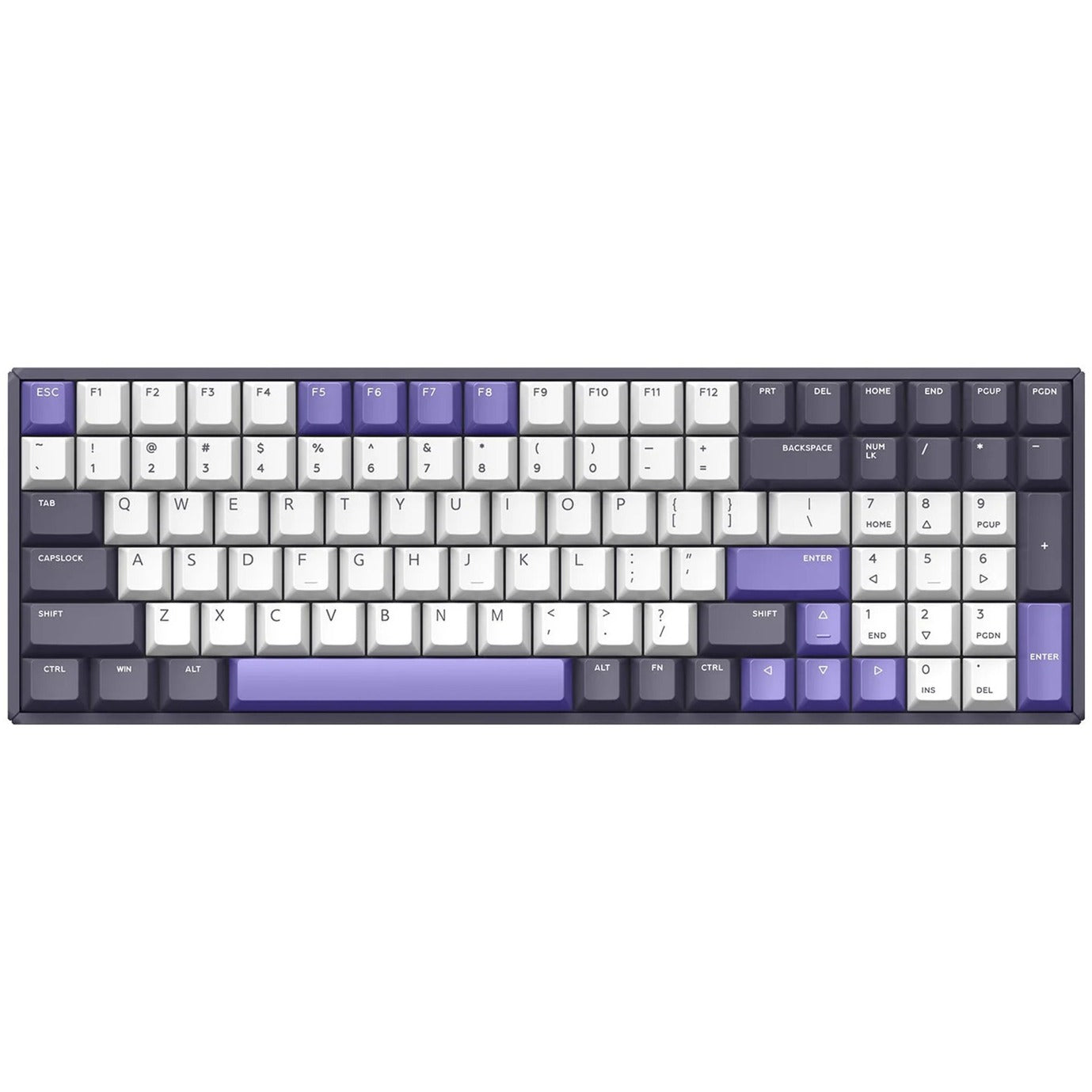 Iqunix f97 lavandin wireless mechanical keyboard (lavendel, us lay-out (qwerty), cherry mx silent red, 96%, rgb leds, hot-swappable, pbt, 2.4ghz | bluetooth 5.1 | usb-c)