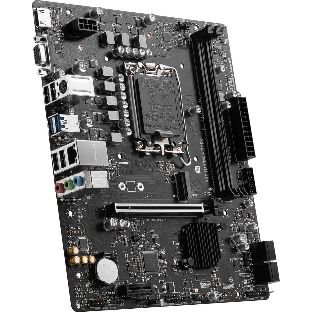 Msi pro h610m-e ddr4 socket 1700 moederbord (zwart, gb-lan, sound, µatx)