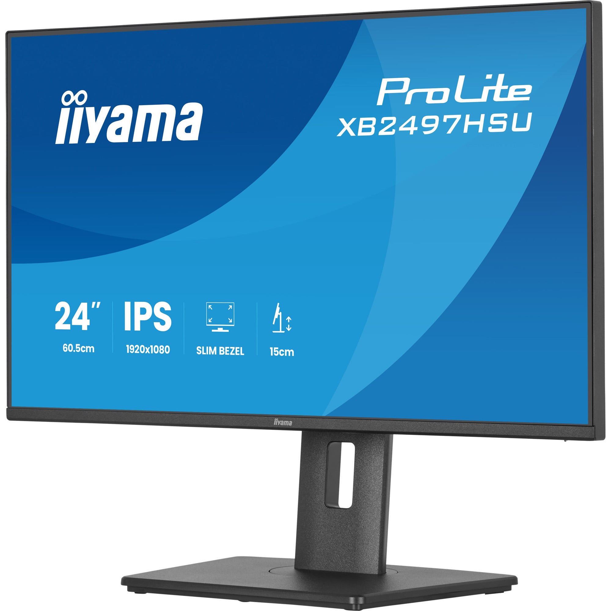 Iiyama prolite xb2497hsu-b1 23.8 monitor (zwart, 120 hz, hdmi, displayport, usb-c, audio)
