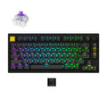 Lemokey p1 he-m1 wireless magnetic switch custom gaming keyboard (zwart, us lay-out (qwerty), gateron double-rail magnetic nebula, 75%, rgb leds, double-shot pbt, hot swap, 2.4 | bluetooth | usb-c, knob)