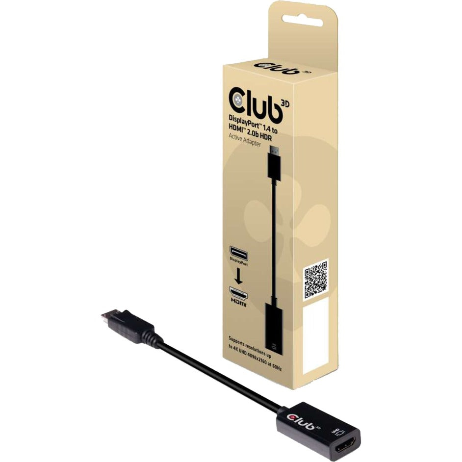 Club 3d displayport 1.4 > hdmi 2.0b hdr active adapter (zwart)