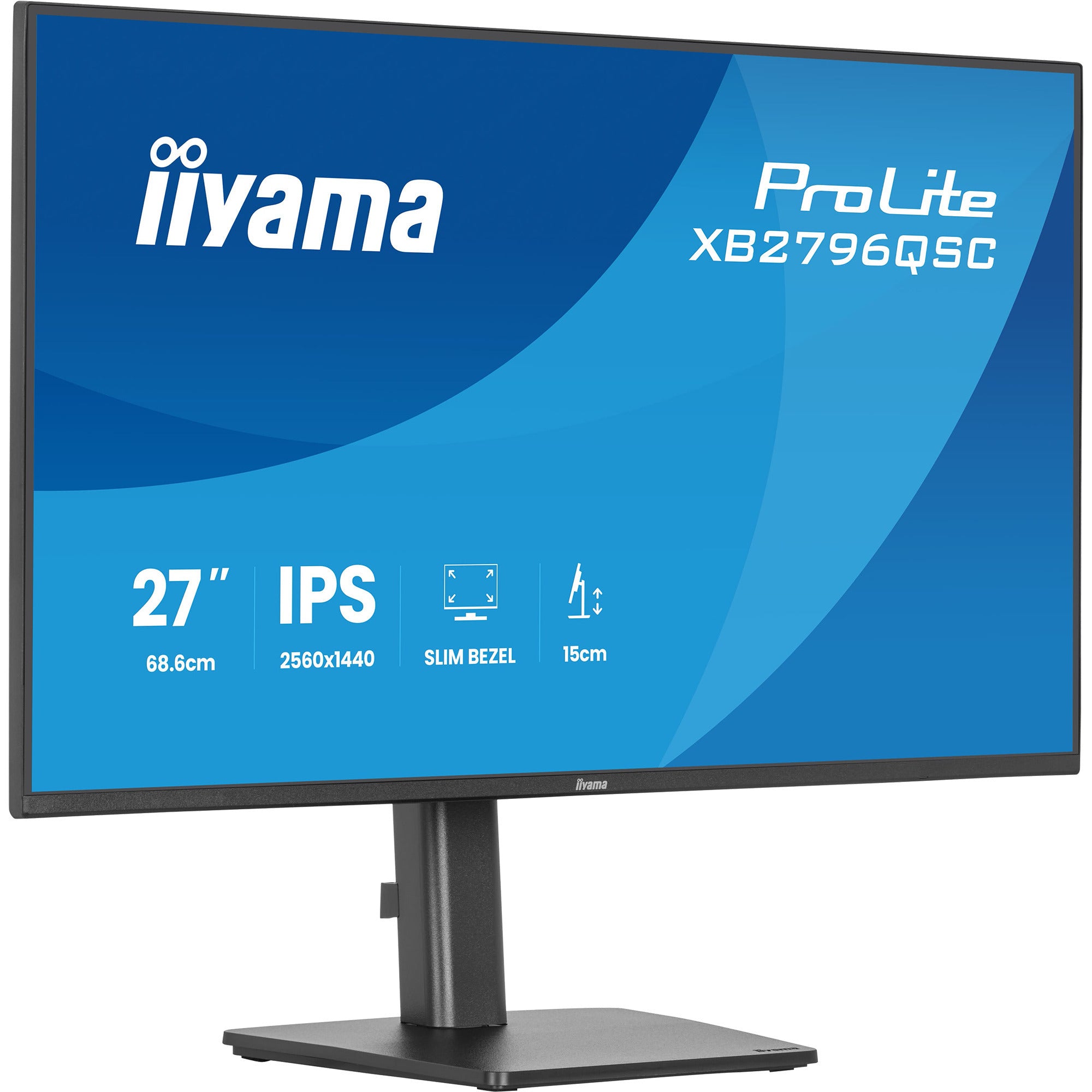 Iiyama prolite xb2796qsc-b1 27 monitor (zwart (mat), 75 hz, hdmi, usb-c, audio)