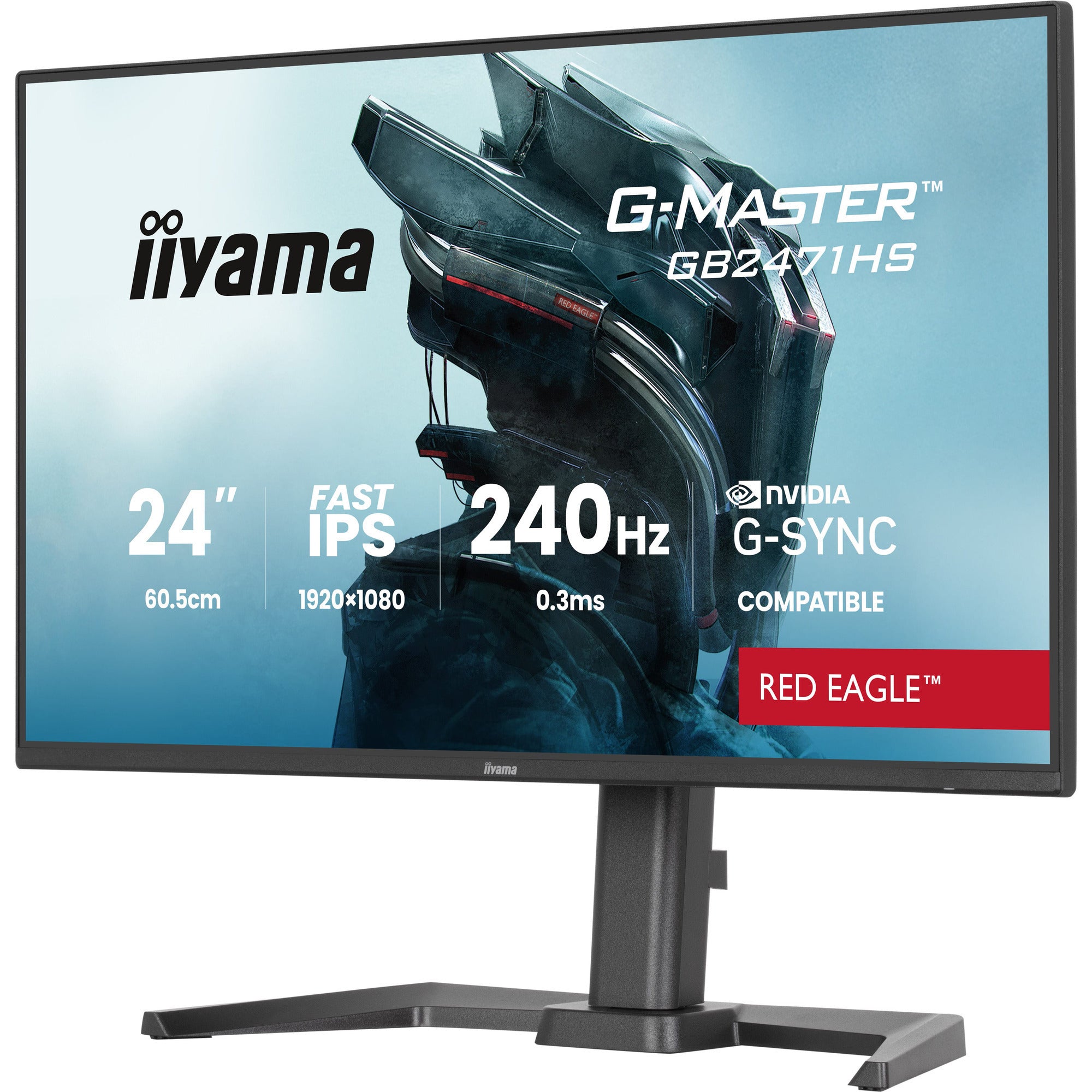 Iiyama g-master red eagle gb2471hs-b1 23.8 gaming monitor (zwart, 2x hdmi, displayport, 240 hz)