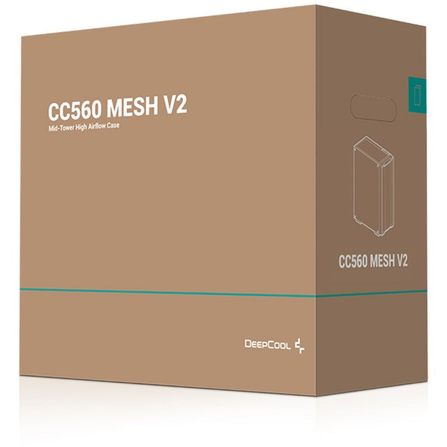 Deepcool cc560 mesh v2 midi tower behuizing (zwart | 2x usb-a | rgb | window)