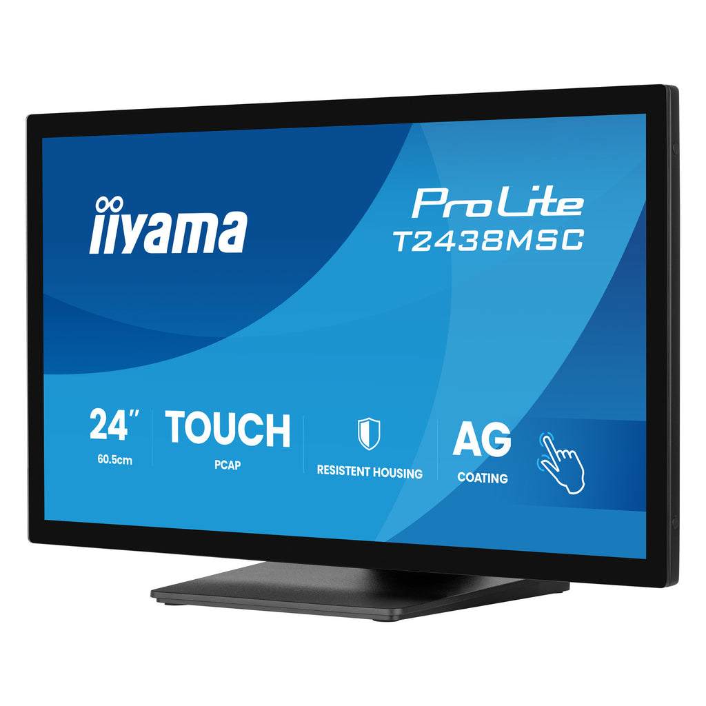 Iiyama prolite t2438msc-b2 23.8 touchscreen monitor (zwart, 120 hz, hdmi, displayport, audio, usb, touch)