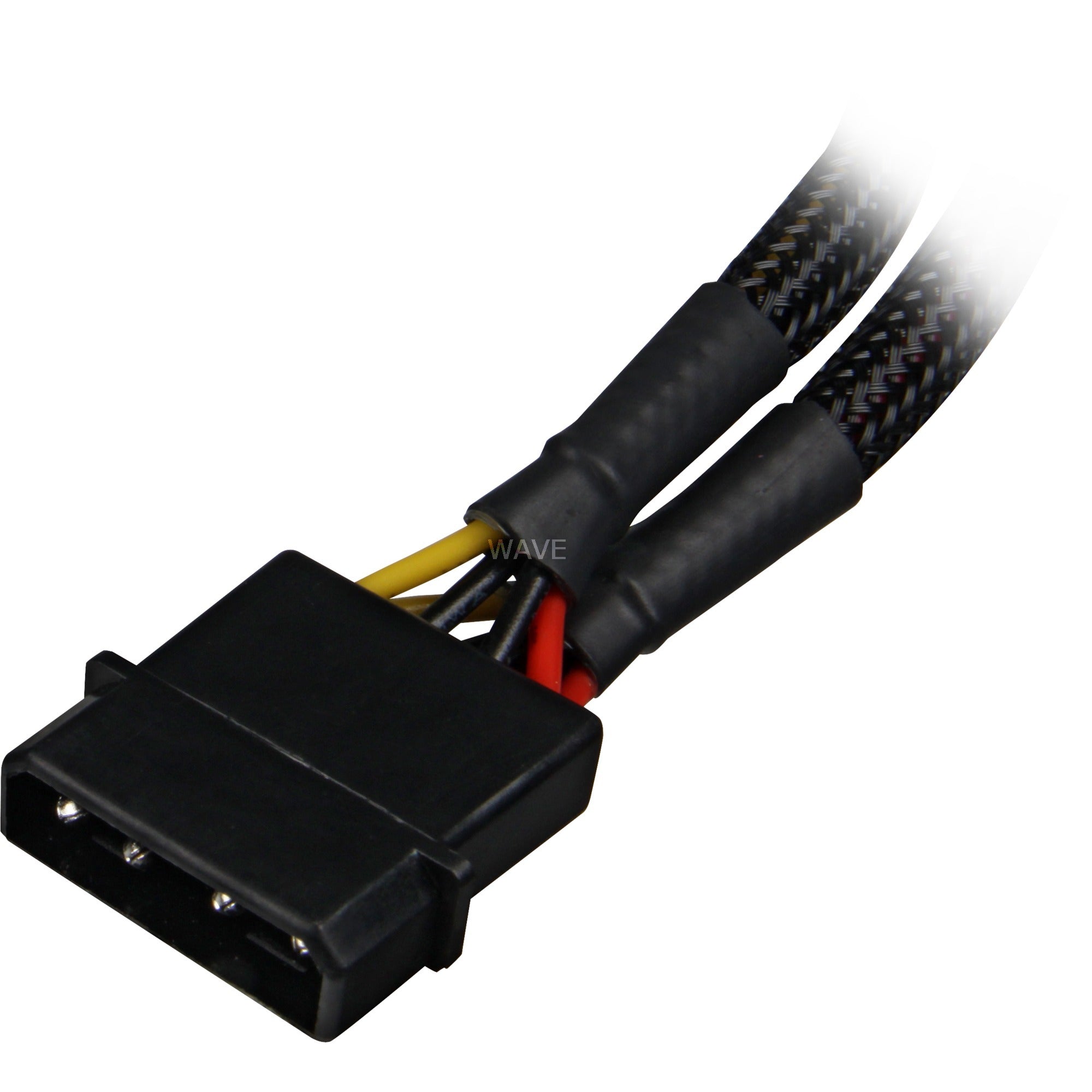 Sharkoon y- stroomadapter 4p molex, 0,15m splitterkabel (zwart)