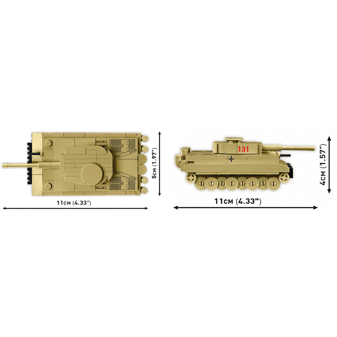Cobi tiger i 131 constructiespeelgoed (schaal 1:72)