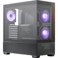 Cooler master elite 690 wood midi tower behuizing (zwart houtkleur | 2x usb-a | 1x usb-c | rgb | tempered glass)