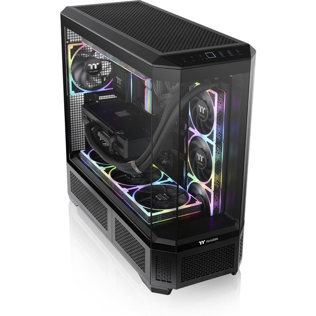 Thermaltake view 600 tg big tower behuizing (zwart | 2x usb-a | 1x usb-c | tempered glass)