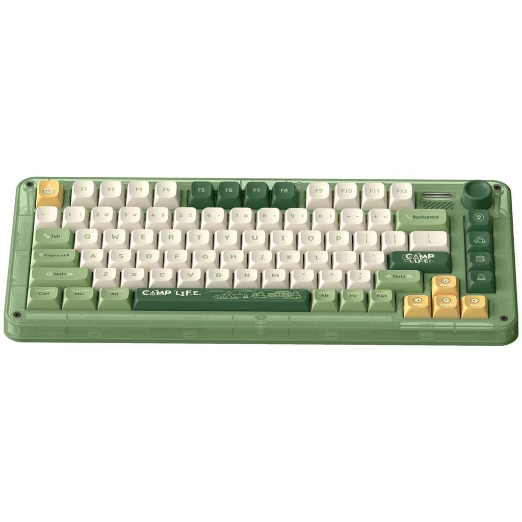 Iqunix zx75 camping wireless mechanical keyboard (groen, us lay-out (qwerty), cherry mx brown, 75%, rgb leds, hot-swappable, double-shot pbt, 2.4ghz | bluetooth 5.1 | usb-c)