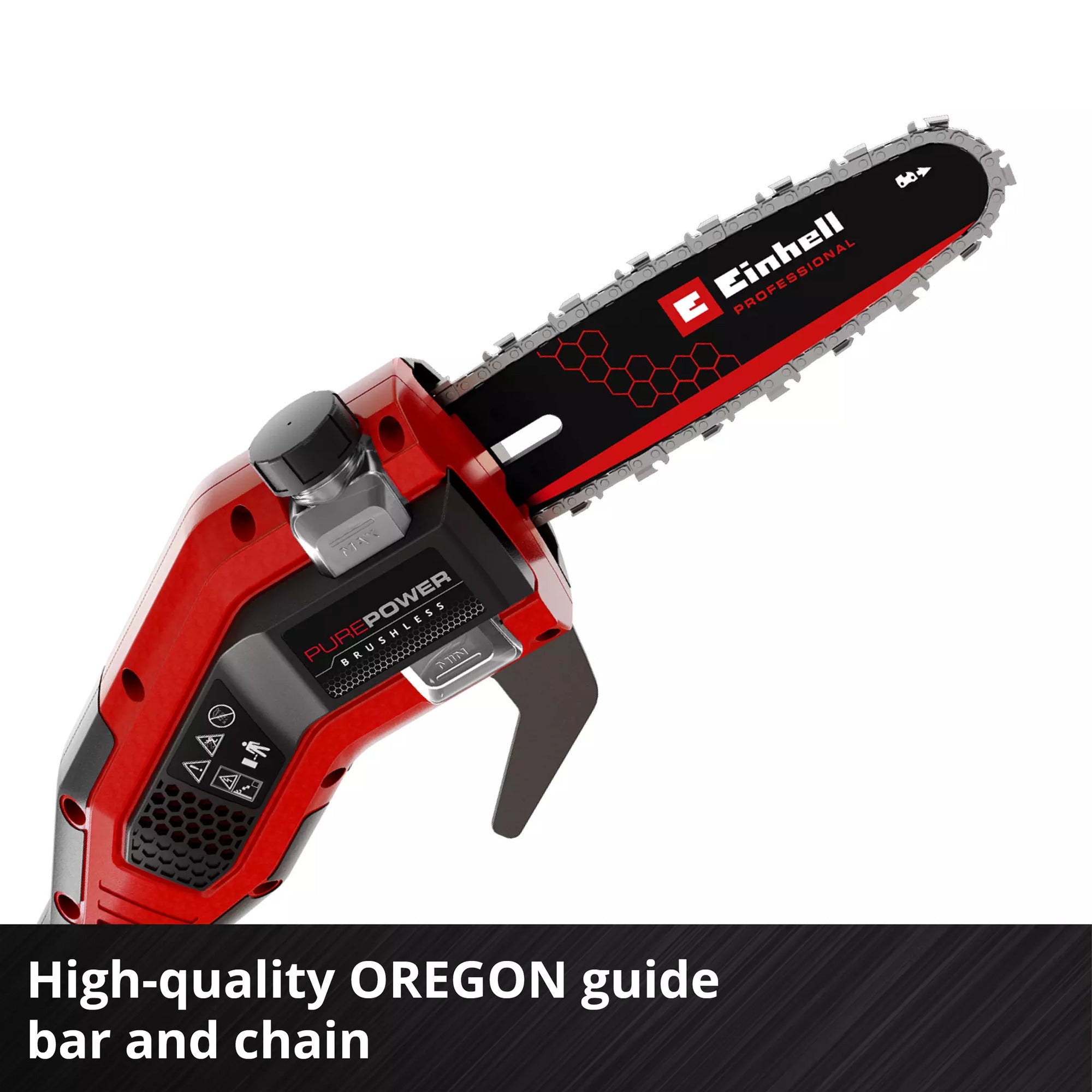 Einhell professional accu telescopische kettingzaag gp-lc 18 20 li t bl-solo (rood zwart, accu en oplader niet inbegrepen)