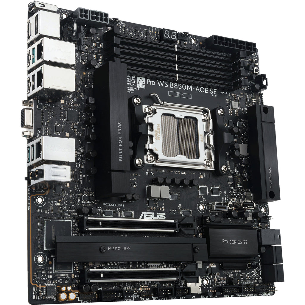 Asus pro ws b850m-ace se socket am5 moederbord (raid, 10gb-lan, sound, µatx)