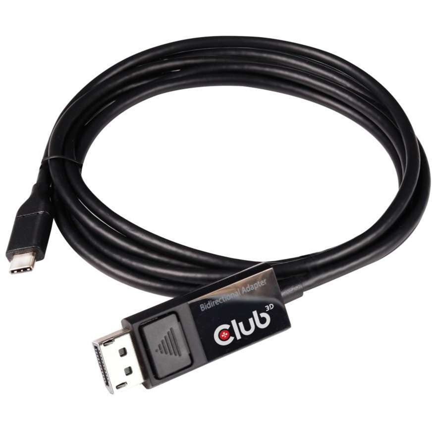 Club 3d usb-c > displayport 1.4 adapter (zwart, 1,8 meter)