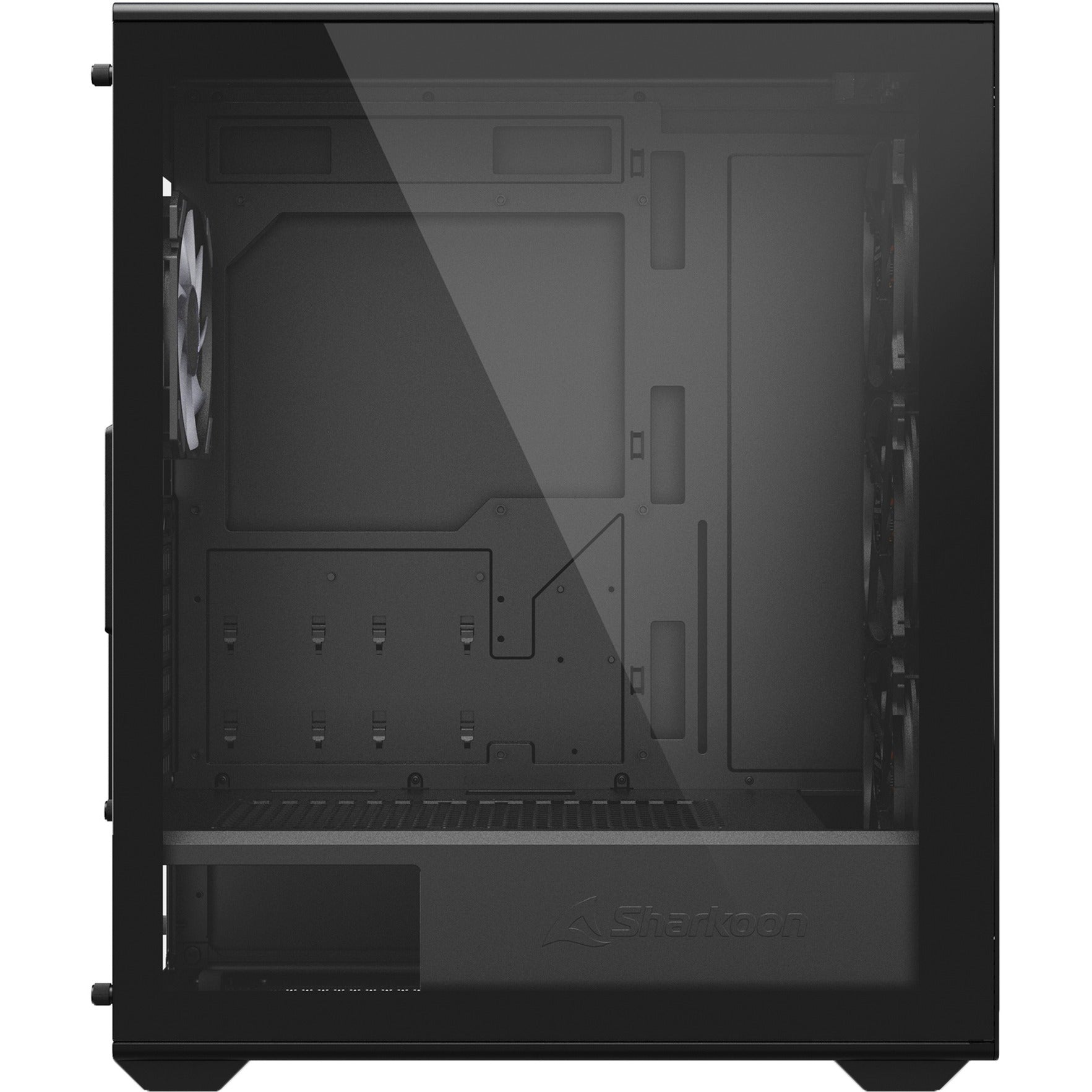 Sharkoon vk3 rgb midi tower behuizing (zwart | 2x usb-a | rgb | tempered glass)