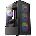 Antec ax26 rgb elite midi tower behuizing (zwart | 3x usb-a | tempered glass)