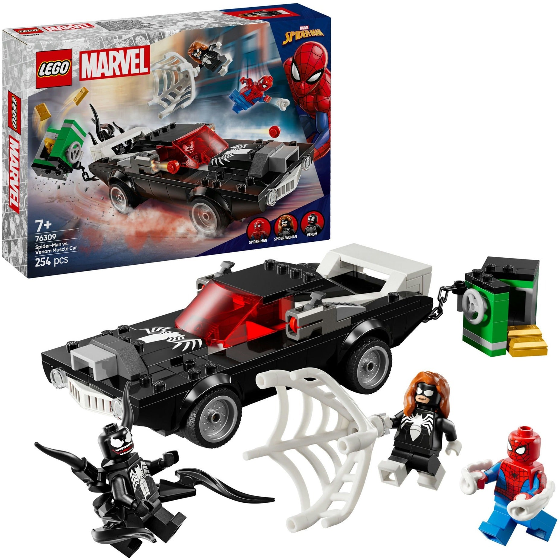 LEGO Superhelden 76309 Spider-Man vs. Venom Oldtimer