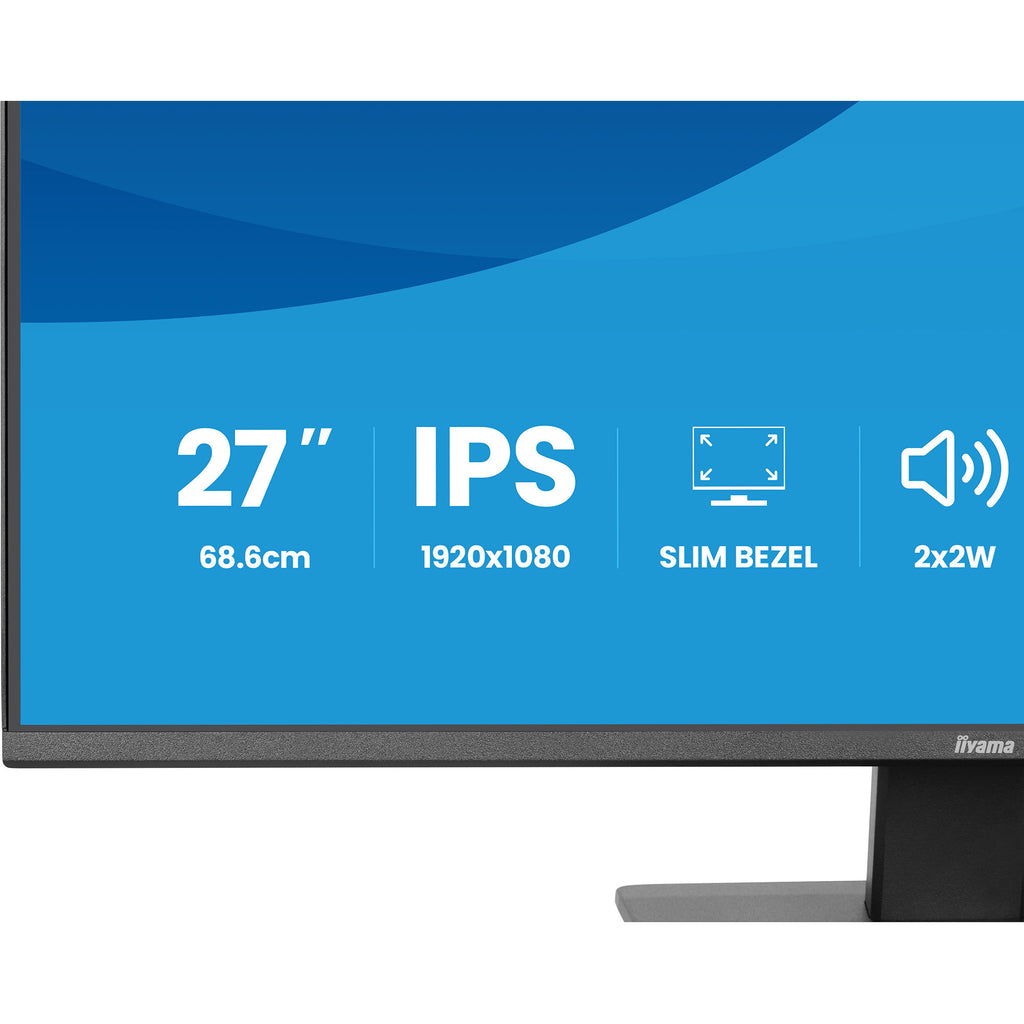 Iiyama prolite x2793hsu-b1 27 monitor (zwart (mat), 120 hz, hdmi, displayport, usb, audio)