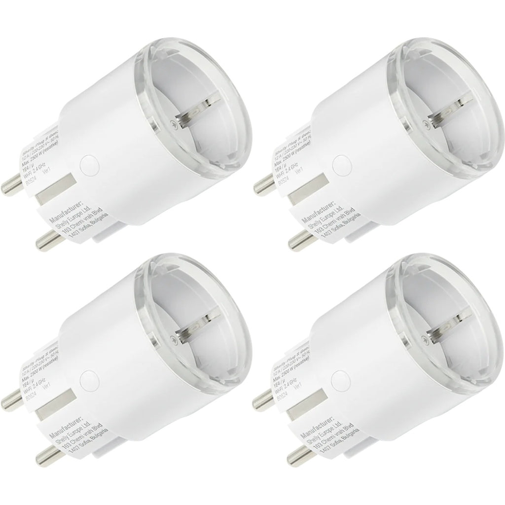 Shelly plug s gen3 slimme wifi, 4 stuks stekker (wit, matter, wifi, bluetooth)