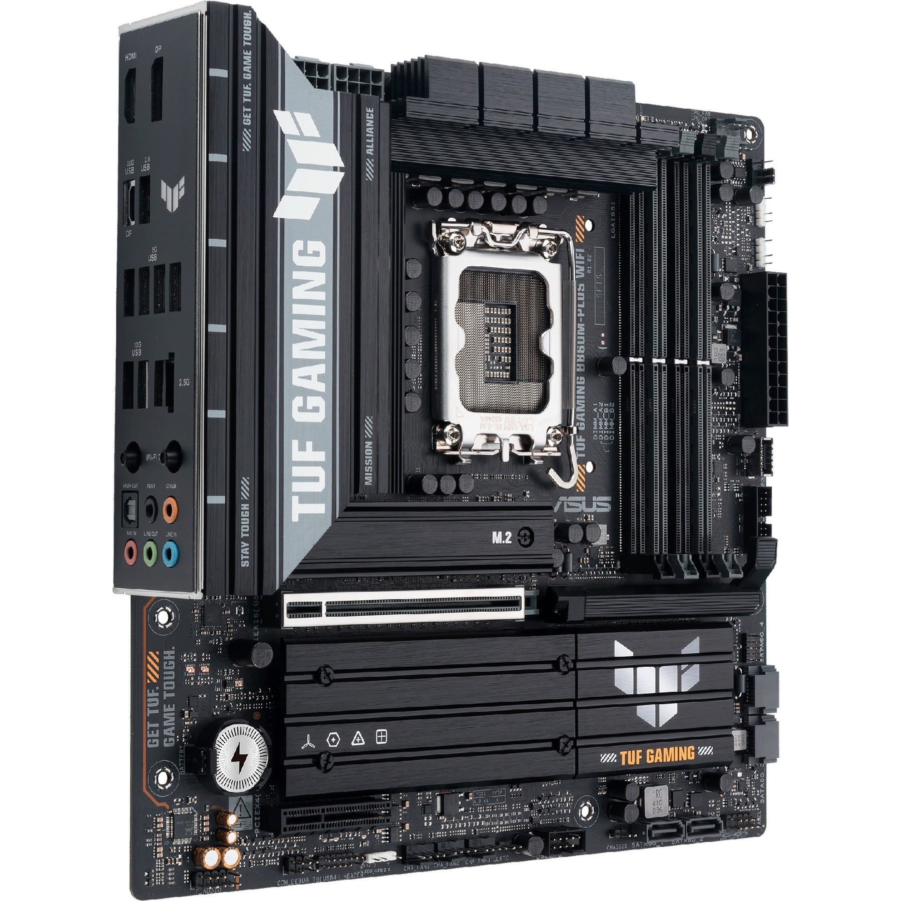 Asus tuf gaming b860m-plus wifi socket 1851 moederbord (2.5 gb-lan, wi-fi 7, bt, sound, µatx)
