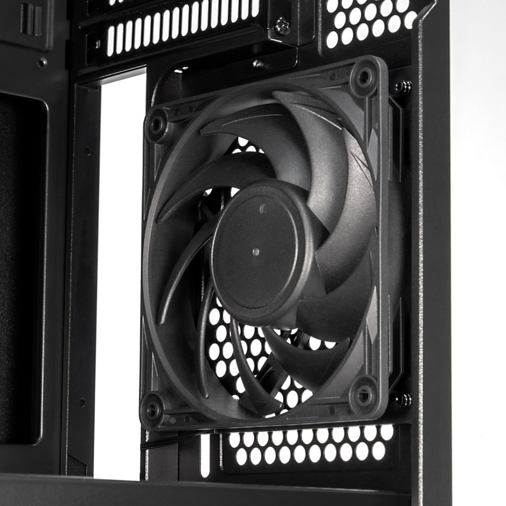 Silverstone cs382 mini tower behuizing (zwart | 2x usb-a | 1x usb-c)