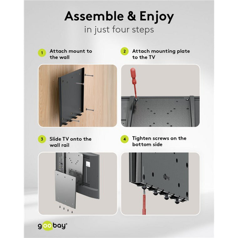 Goobay tv wall mount caravan fixed (s), 13 to 27 inch wandmontage (zwart)
