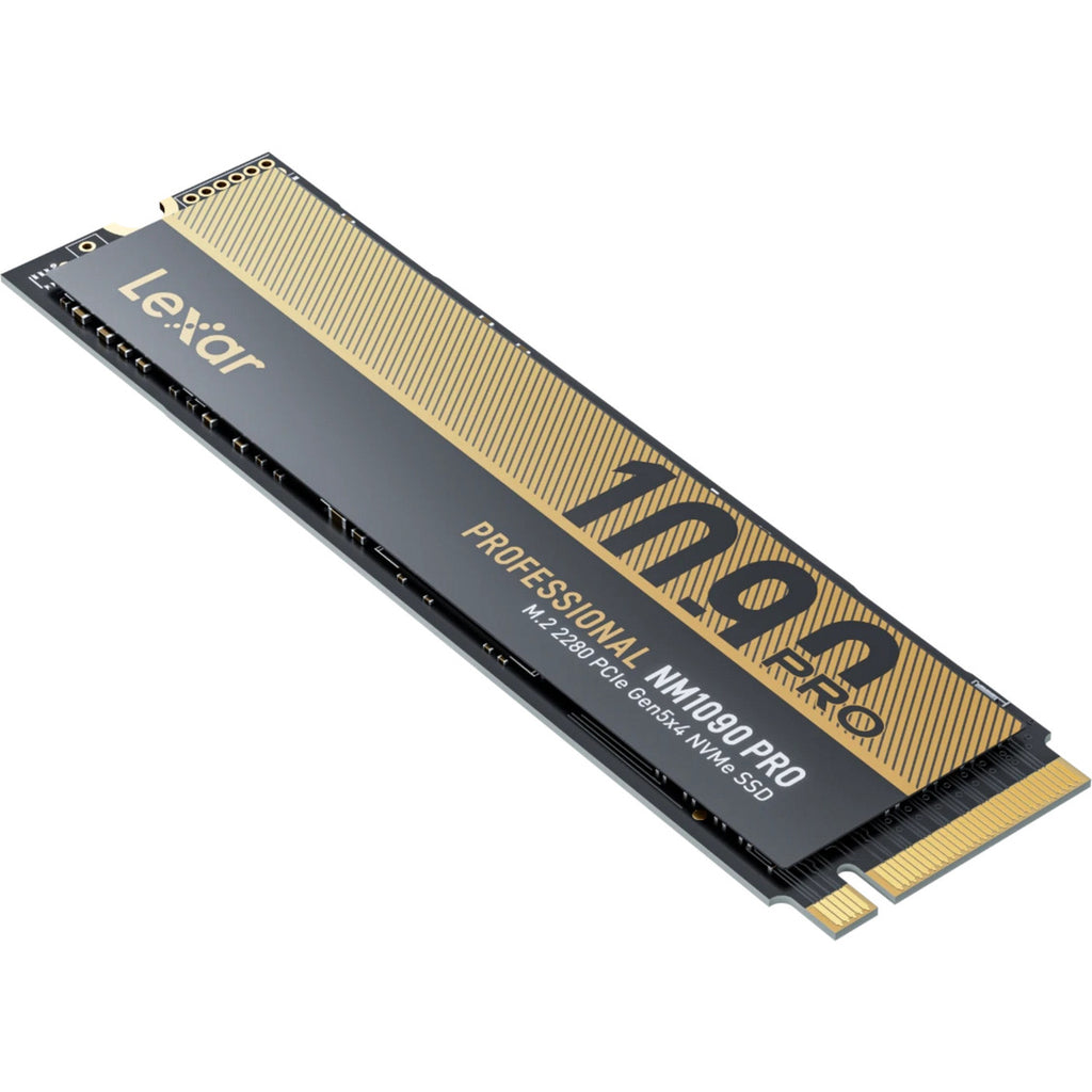 Lexar nm1090 pro 2 tb ssd (zwart goud, m.2 2280, pcie gen 5x4)