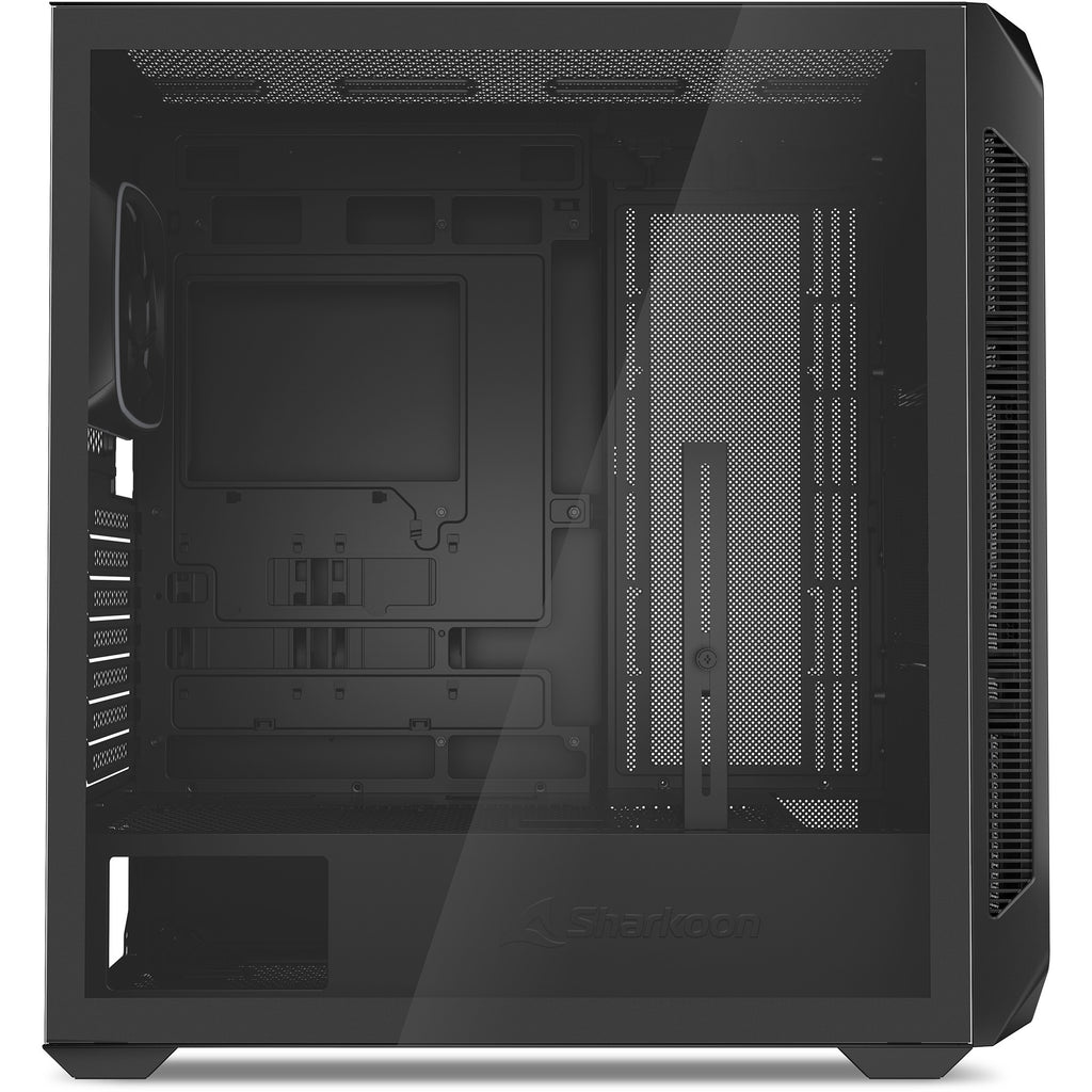 Sharkoon ak5m rgb midi tower behuizing (zwart | 2x usb-a | 1x usb-c | rgb | tempered glass)