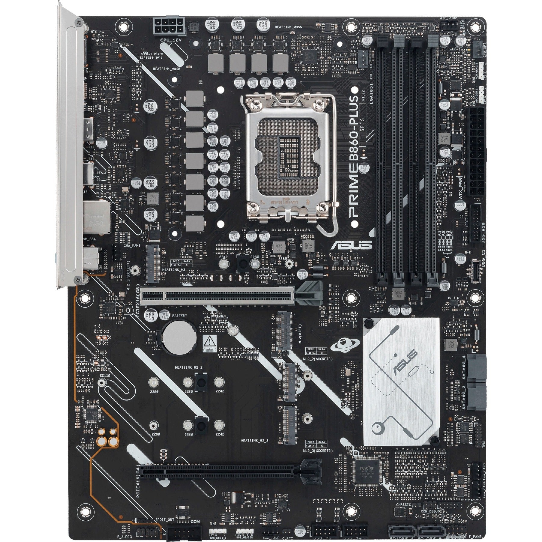 Asus prime b860-plus-csm socket 1851 moederbord (raid, 2.5 gb-lan, sound, atx)