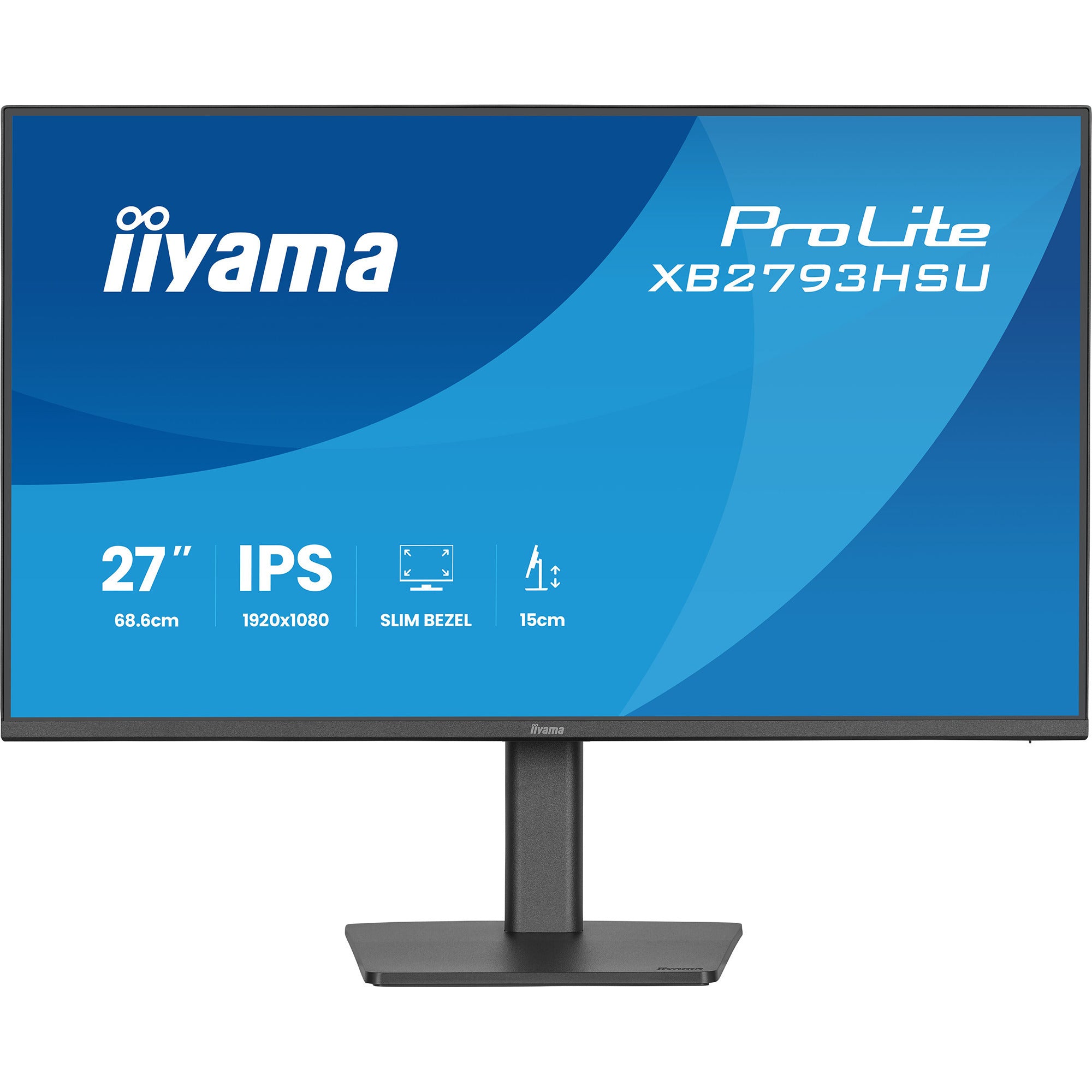 Iiyama prolite xb2793hsu-b1 27 monitor (zwart (mat), 120hz, hdmi, displayport, usb, audio)