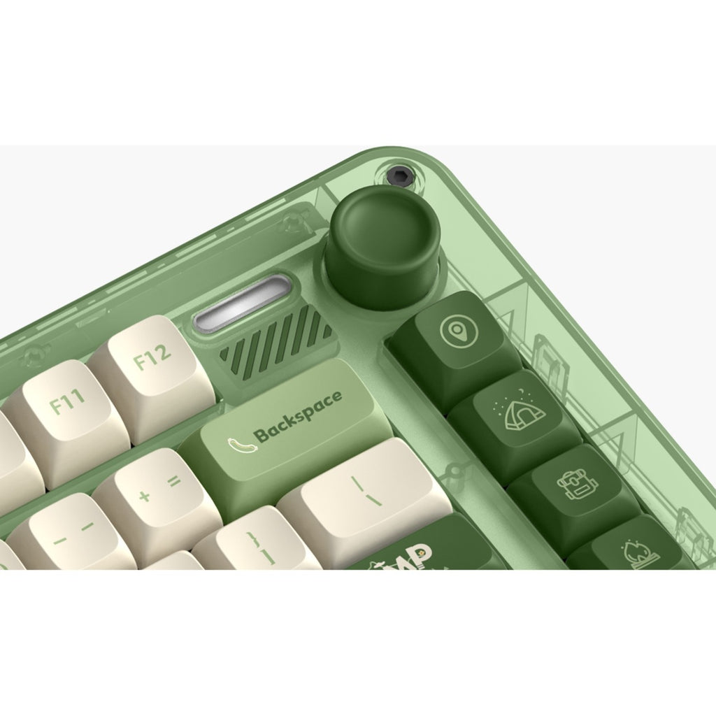 Iqunix zx75 camping wireless mechanical keyboard (groen, us lay-out (qwerty), iqunix moonstone turbo, 75%, rgb leds, hot-swappable, double-shot pbt, 2.4ghz | bluetooth 5.1 | usb-c)