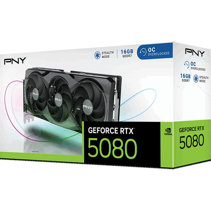 Pny geforce rtx 5080 oc grafische kaart (dlss 4, 3x displayport, 1x hdmi 2.1)