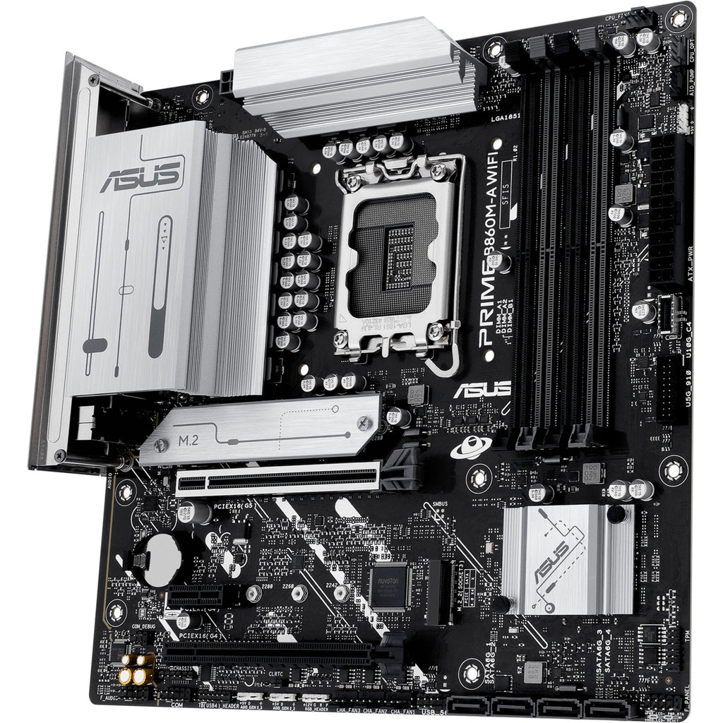 Asus prime b860m-a wifi socket 1851 moederbord (raid, 2.5 gb-lan, wi-fi 6e, bt, sound, µatx)