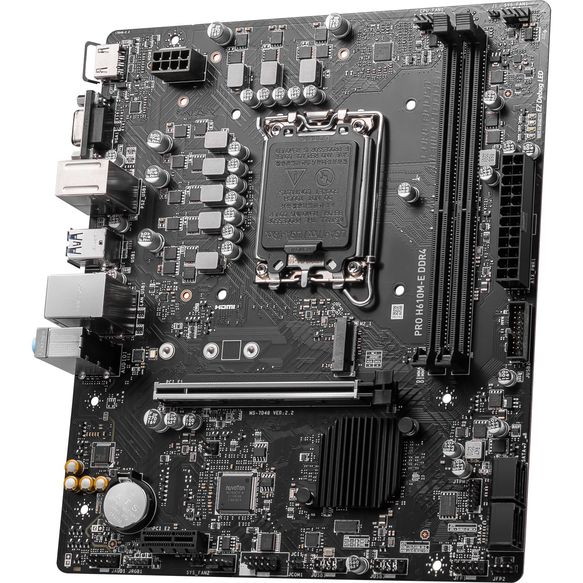 Msi pro h610m-e ddr4 socket 1700 moederbord (zwart, gb-lan, sound, µatx)