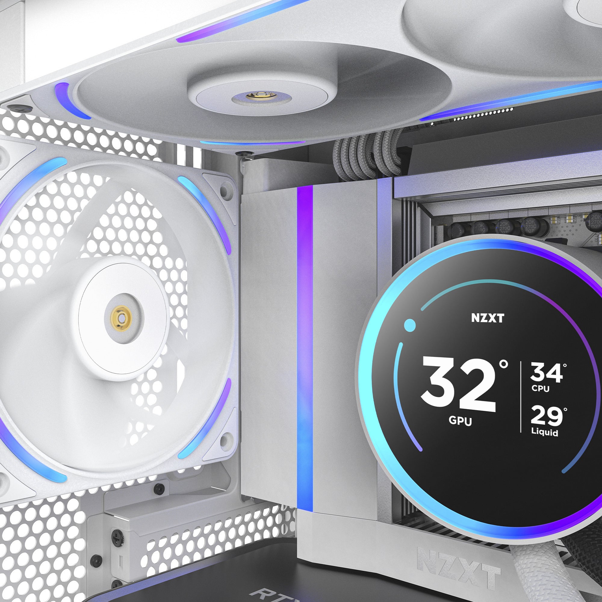 Nzxt f120x rgb case fan (wit, 120 x 120 x 30 mm, pwm)