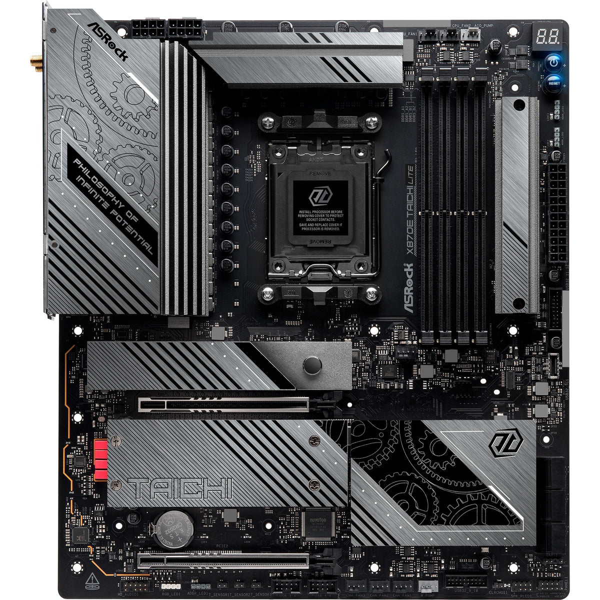Asrock x870e taichi lite socket am5 moederbord (raid, 5 gb-lan, wi-fi 7, bt, e-atx)