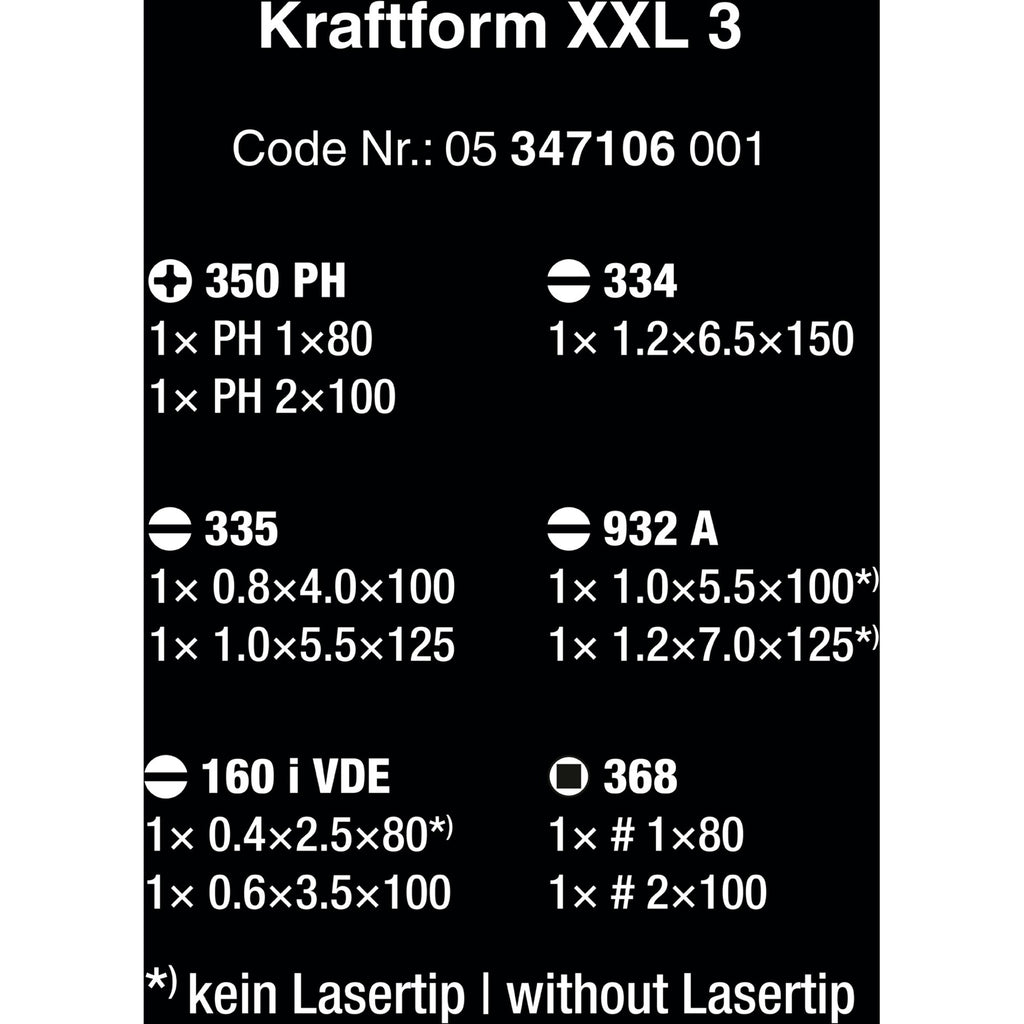 Wera kraftform xxl 3 schroevendraaier (11-delig)