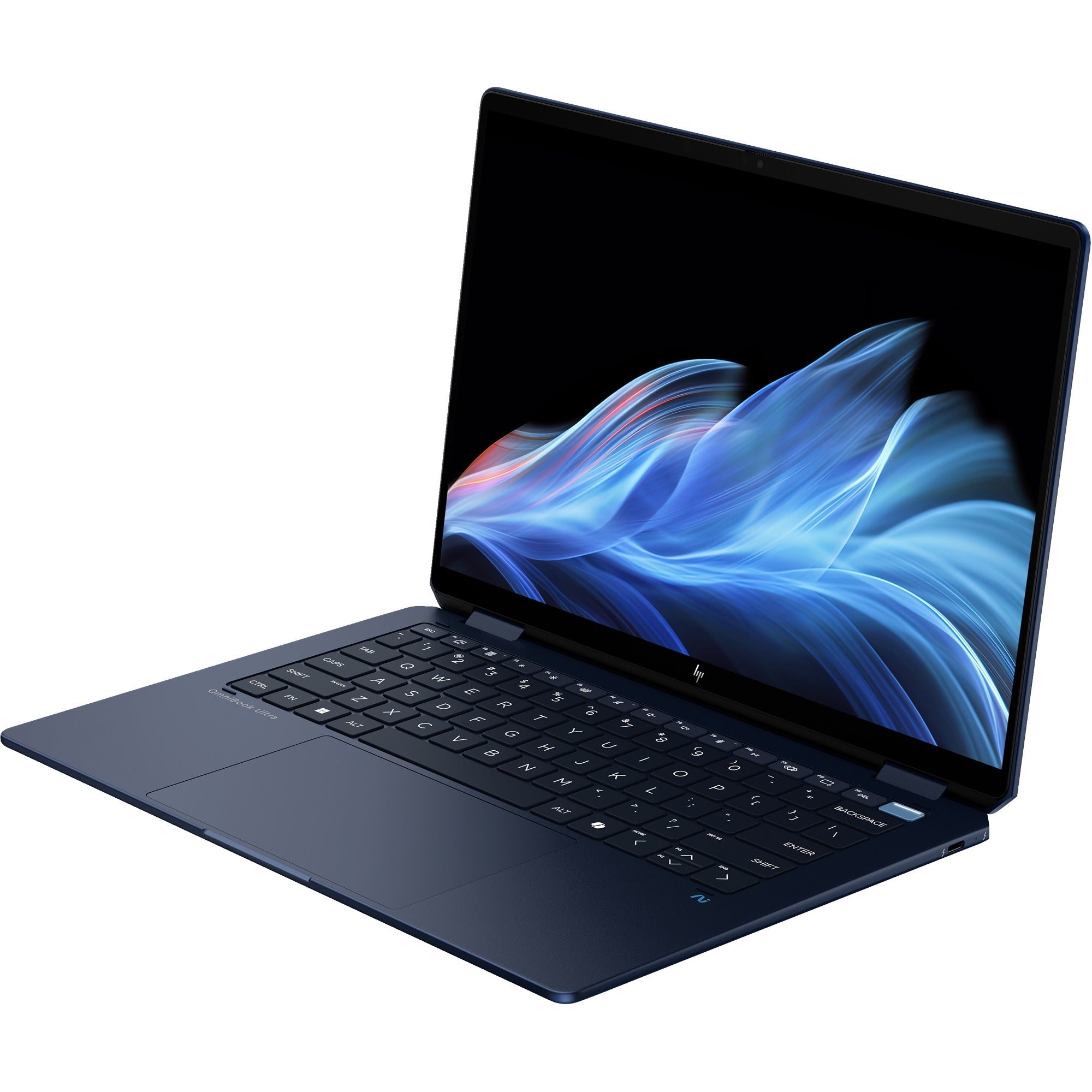 Hp omnibook ultra flip 14-fh0095nd 14 copilot+ 2-in-1 laptop (blauw | core ultra 9 288v | arc graphics | 32 gb | 1 tb ssd | touch)