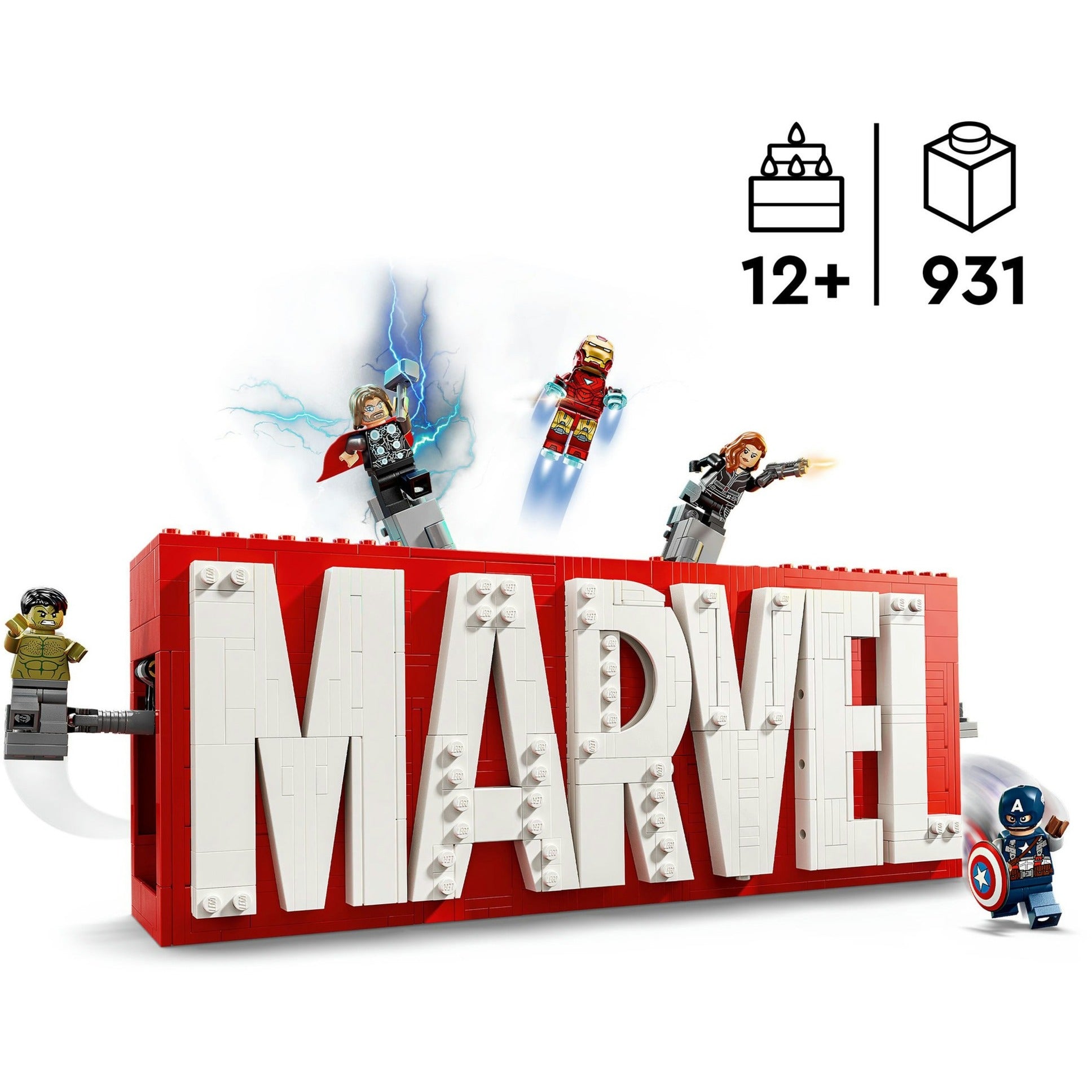 LEGO Superhelden 76313 Marvel Logo und Minifiguren