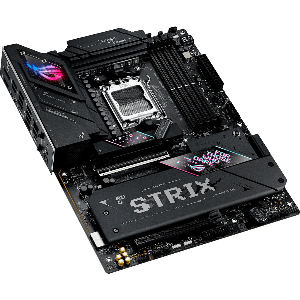 Asus rog strix b850-e gaming wifi socket am5 moederbord (zwart, raid, 5gb-lan, wi-fi 7, bt, sound, atx)