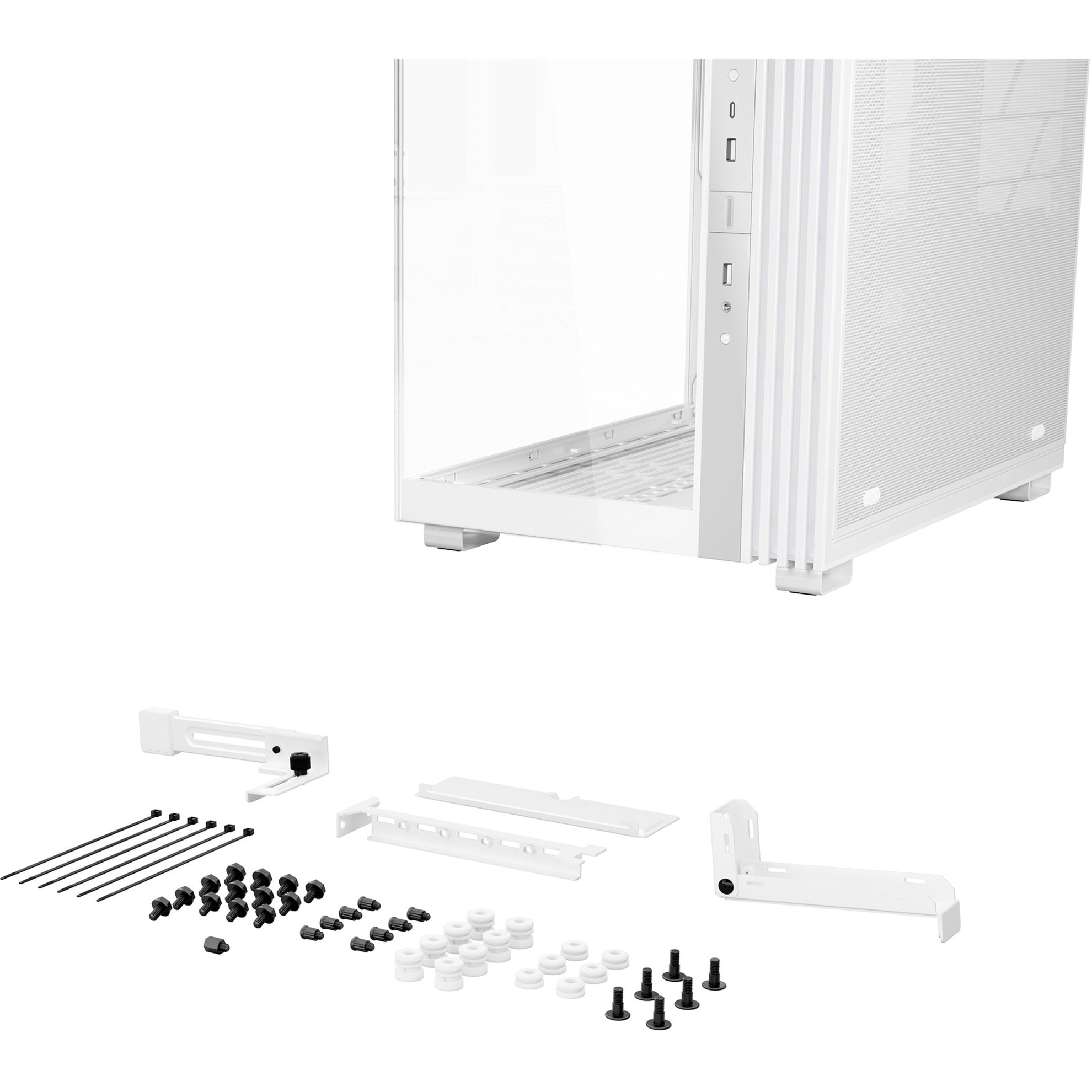 Be quiet! light base 600 lx midi tower behuizing (wit | 2x usb-a | 1x usb-c | rgb | tempered glass)