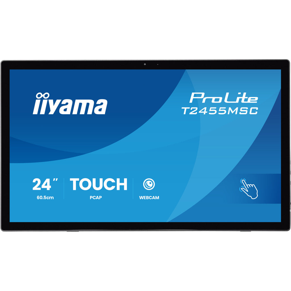 Iiyama prolite t2455msc-b2 23.8 touchscreen monitor (zwart, 1x displayport, 1x hdmi, 2x usb-a, 120 hz, webcam)