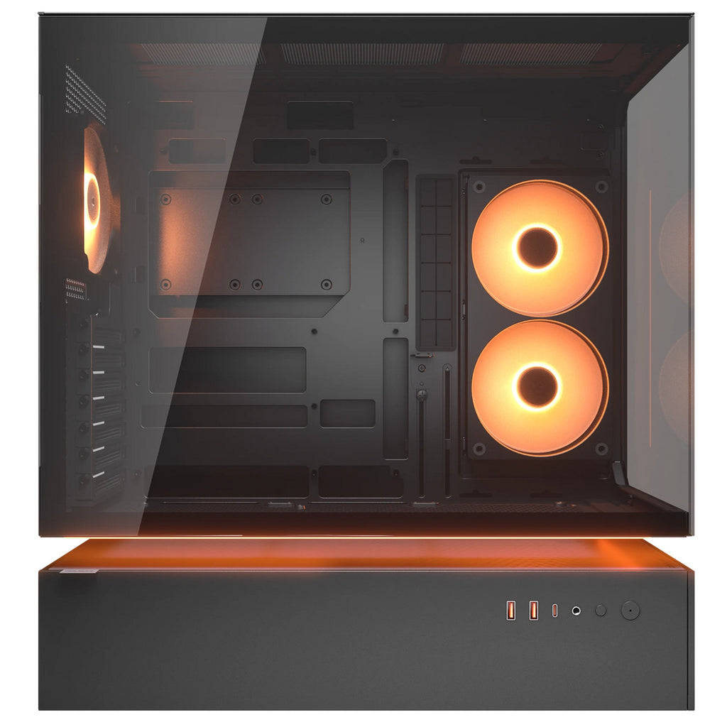 Cougar cfv235 midi tower behuizing (zwart | 2x usb-a | 1x usb-c | rgb | tempered glass)