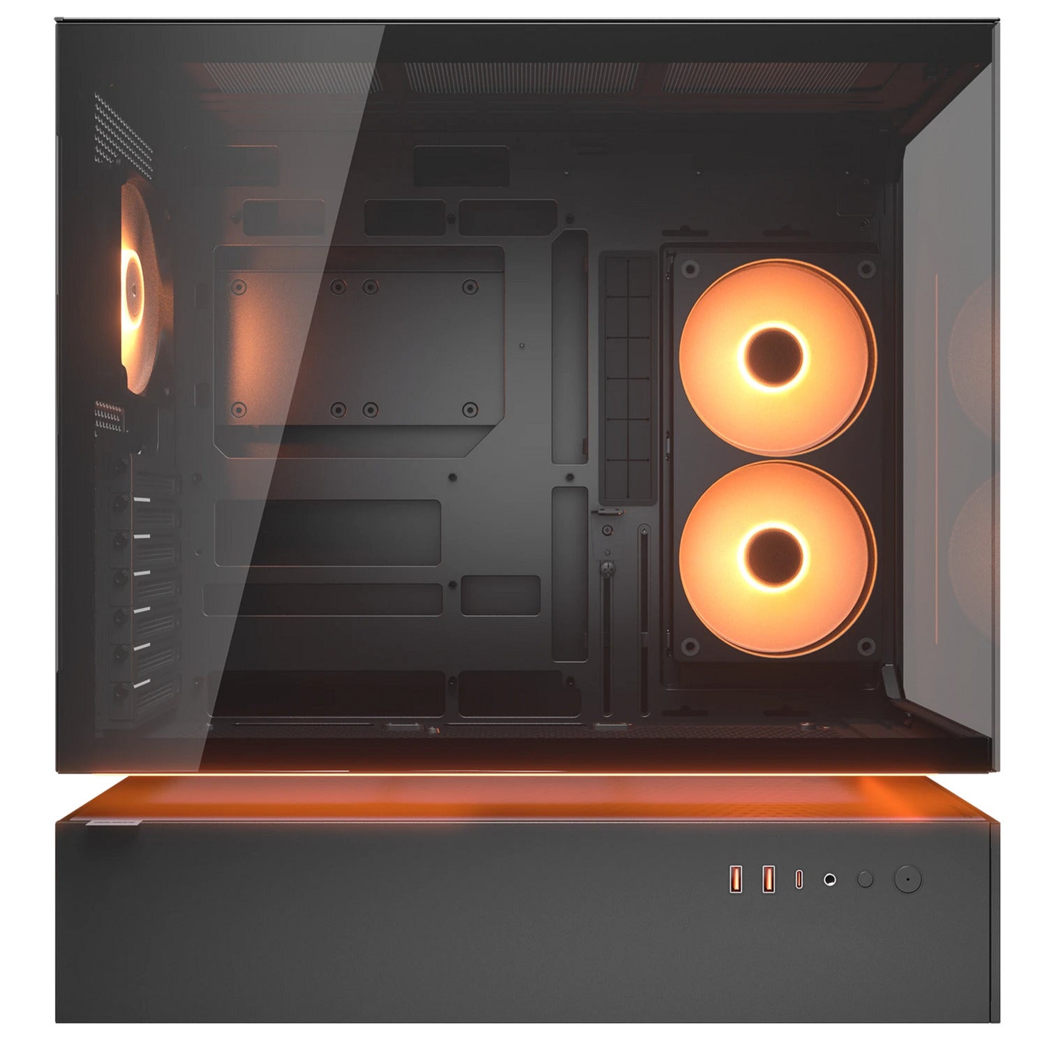 Cougar cfv235 midi tower behuizing (zwart | 2x usb-a | 1x usb-c | rgb | tempered glass)