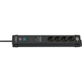 Brennenstuhl premium-line 60.000a stekkerdoos met overspanningsbeveiliging 4-voudig zwart 1,8m h05vv-f 3g1,5
