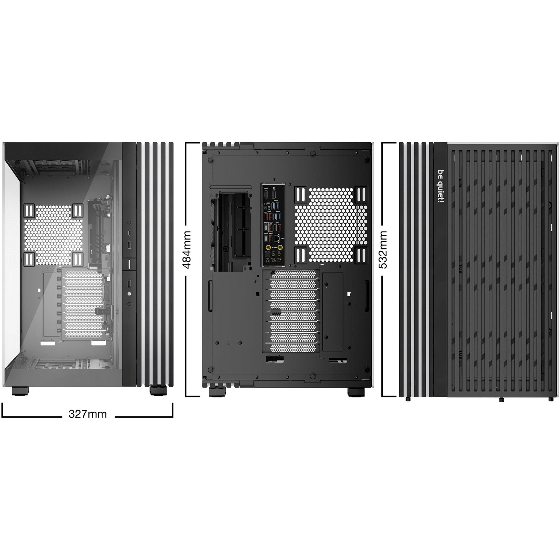 Be quiet! light base 900 dx big tower behuizing (zwart | 2x usb-a | 1x usb-c | rgb | window)