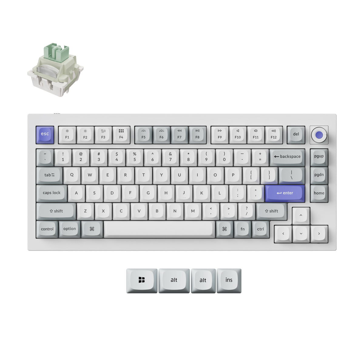 Keychron q1 he 8k magnetic switch keyboard (wit, us lay-out (qwerty), ultra-fast lime, 75%, rgb, hot swap, 8k)