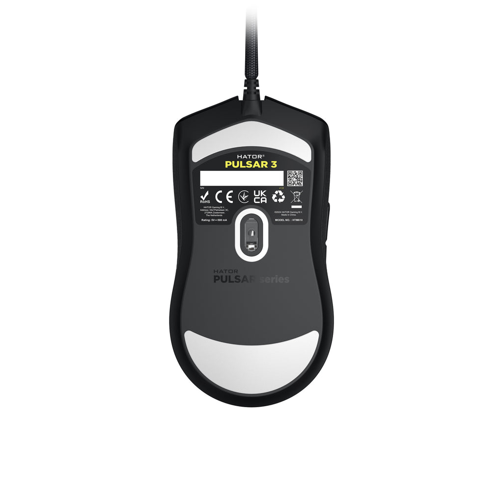 Hator pulsar 3 gaming muis (zwart, 400 - 12.000 dpi, rgb)